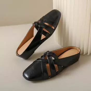 Модные полые полутапочки на танкетке для женщин, летняя верхняя одежда, новинка 2024 года, модные тканые туфли-мали с приподнятой внутренней частью, однотонные тапочки 35 бежевый