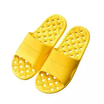 Модные полые протекающие домашние тапочки с текстурой, однотонные, четырехсезонные тапочки для ванной комнаты с мягкой подошвой, мужские тапочки, слайдеры 36-37 fit35-36 оранжевый