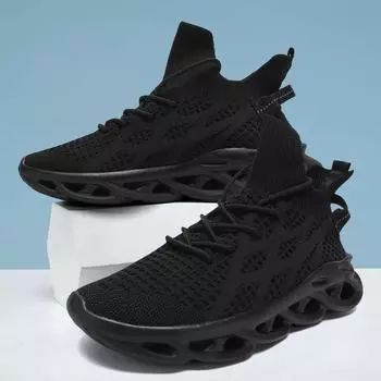 Модные, популярные мужские кроссовки для бега, дышащие, спортивные, кроссовки для активного отдыха, нескользящая, мягкая подошва, удобные кроссовки для бега, спортивные, для бега 39 чёрный