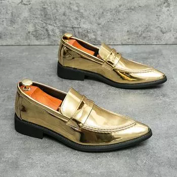 Модные, популярные мужские мокасины из Европы и Америки, удобные, кожаные, повседневные туфли на мягкой подошве для офиса, банкета, универсальные туфли для вечеринок 38 чёрный