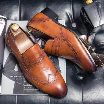 Модные, популярные мужские мокасины весна-осень, парковые прогулочные туфли, нескользящие, повседневные мужские туфли с массажными подошвами, бесплатная доставка 37 коричневый