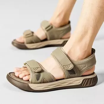 Модные популярные мужские сандалии Летняя мужская пляжная обувь Тренд Мужские сандалии Модные сандалии Комфорт на открытом воздухе и воздухопроницаемость при ходьбе 38 зелёный