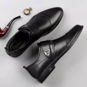 Модные, популярные мужские туфли из натуральной кожи в Европе и Америке, удобные мокасины с мягкой подошвой, официальная обувь для банкета, мужские туфли на плоской подошве 37