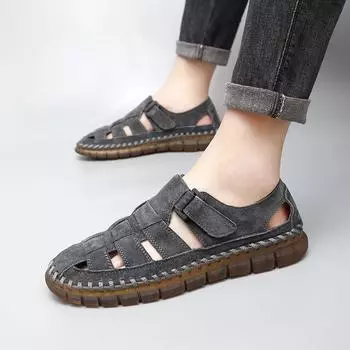 Модные, популярные, удобные, повседневные сандалии для мужчин, летняя дышащая мужская обувь для отдыха, путешествий, прогулок, повседневная обувь 38 коричневый