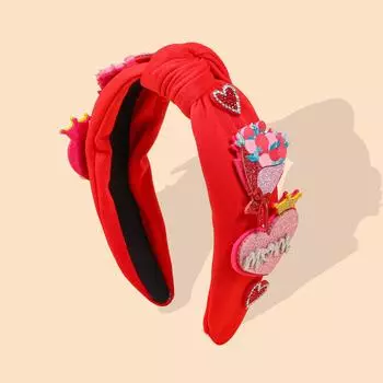 Модные повязки на голову ко Дню матери, повязка для волос с сердечком, повязки на голову, головные уборы, аксессуары для волос для девочек, женщин, для вечеринки ко Дню матери