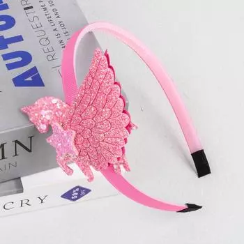 Модные повязки на голову с единорогом для девочек, милые повязки на голову с единорогом с пайетками-крыльями, детские обручи для волос, детские аксессуары для волос для девочек