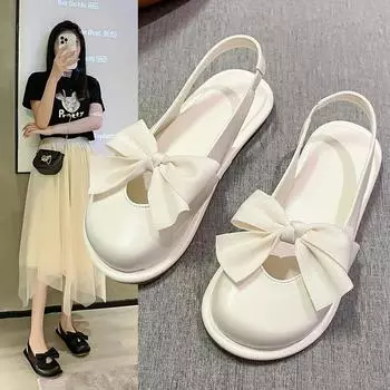 Модные повседневные босоножки Mary Jane Toe Fairy Wind 2024 Летние новые модные универсальные сандалии Niche Flat Simple Women Shoes 35 бежевый