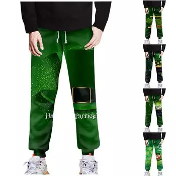 Модные повседневные брюки унисекс с принтом для взрослых на день Святого Патрика XL