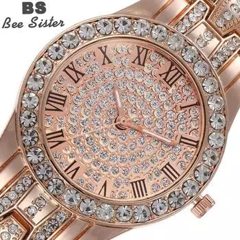 Модные повседневные часы со стальным ремешком, женские часы, женские кварцевые часы Without box золотой