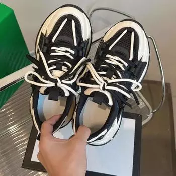 Модные повседневные дышащие кроссовки с толстой подошвой из сетки для бега для женщин 2024 года, новые модные простые универсальные кроссовки с уздечкой для женщин, осеннее время 35