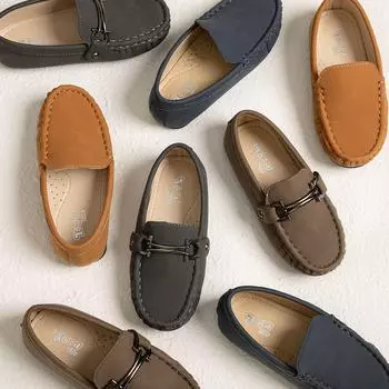 Модные повседневные кожаные туфли для мальчиков в корейском стиле с нескользящей подошвой - мягкая подошва, удобные для осени и зимы 25 yards темно-серого