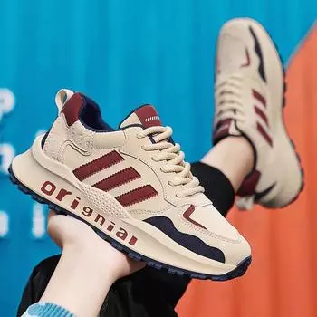 Модные повседневные кроссовки, дизайнерская обувь для ходьбы, легкие спортивные кроссовки для бега, дышащая нескользящая спортивная обувь 39 красный