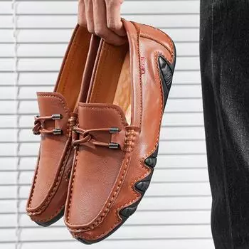 Модные повседневные кроссовки для мужчин, роскошные кожаные мокасины, удобные черные туфли 2024 года, классические социальные лоферы, летняя обувь 38 белый