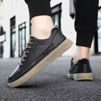 Модные повседневные кроссовки из вулканизированной кожи для мужчин, новые черные кроссовки для мужчин, корейская мода, предложение, законные предложения, модные социальные распродажи, слипоны 39