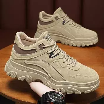 Модные повседневные кроссовки Мужская мода Универсальные походные кроссовки с толстой подошвой Удобная и износостойкая рабочая одежда для активного отдыха Повседневная обувь 39 серый