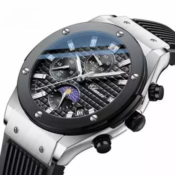 Модные повседневные мужские часы с хронографом и силиконовым ремешком, водонепроницаемые спортивные кварцевые наручные часы для мужчин