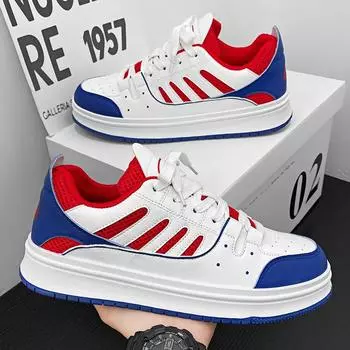 Модные повседневные мужские кроссовки для скейтборда на платформе из дышащей кожи для городских мужчин, кроссовки на плоской подошве для отдыха на открытом воздухе, дизайнерские мужские кроссовки для скейтборда 39