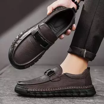 Модные повседневные мужские мокасины, универсальная дышащая повседневная обувь для ходьбы, мужские туфли для вождения на плоской подошве, низкие кеды 38 чёрный