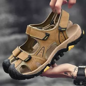 Модные повседневные мужские сандалии летняя обувь мягкие сандалии мужские сандалии для отдыха дышащие удобные слипоны большие размеры 38-46 сандалии hombre 38 чёрный