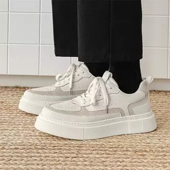 Модные повседневные мужские туфли из натуральной кожи для серфинга, молодежные туфли в минималистском стиле для вечеринок, прогулок на свежем воздухе, дышащие мужские туфли 38 бежевый