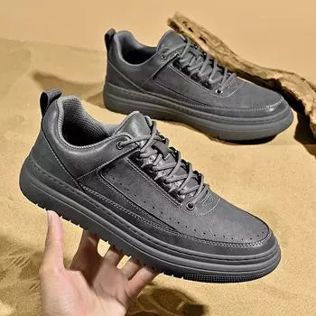 Модные повседневные мужские туфли из натуральной кожи с вулканизированной подошвой, легкие дизайнерские кожаные туфли без застежек, удобные качественные туфли для вождения на открытом воздухе 39 чёрный