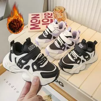 Модные повседневные осенне-зимние бархатные теплые панда сверхлегкие кроссовки EVA для доски, нескользящие, удобные, эластичные, повседневные туфли 27