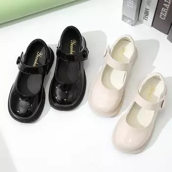 Модные повседневные туфли для девочек с мягкой подошвой, однотонные нескользящие одинарные туфли 37 белый