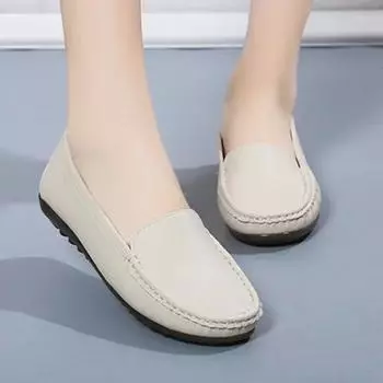 Модные повседневные туфли для медсестер для женщин 2024 года, новые туфли на плоской подошве без застежек 35 чёрный