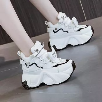 Модные повседневные туфли для папы, новые, для увеличения внутренней высоты, маленькие белые туфли, осенние и зимние, тонкие, повседневные женские туфли на платформе, универсальные туфли 34 белый