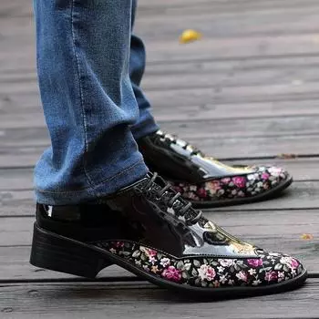 Модные повседневные туфли из кожи с острым носком, подходящие по цвету, модные повседневные туфли из кожи для ночного клуба, британские высокие туфли для мужчин 38 белый