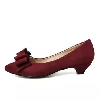 Модные повседневные туфли на низком каблуке, женские милые туфли-лодочки с бантом, модные красные, синие, флоковые, на низком каблуке, для офиса, женские, большие размеры 45 48 34 чёрный