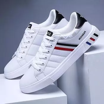 Модные повседневные туфли на плоской подошве для мужчин из искусственной кожи, мужские кроссовки для скейтбординга, прочные мужские туфли на шнуровке, вулканизированные кроссовки для мужчин, универсальные повседневные кроссовки для активного отдыха 39 бел