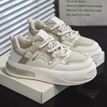 Модные повседневные туфли на плоской подошве для мужчин, повседневные модные кроссовки для взрослых, классические новые спортивные туфли на толстой подошве для студентов 39 чёрный