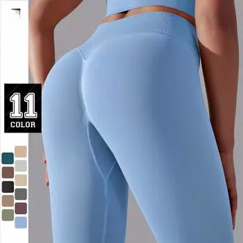 Модные повседневные удобные универсальные бесшовные трикотажные однотонные с высокой талией обтягивающие персиковые ягодицы штаны для йоги спортивные штаны для бега фитнеса S