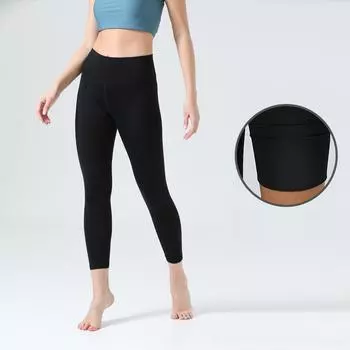 Модные повседневные удобные универсальные осенне-зимние утепленные штаны для йоги с высокой талией, облегающие и приподнимающие бедра, спортивные утягивающие штаны для женщин S серый