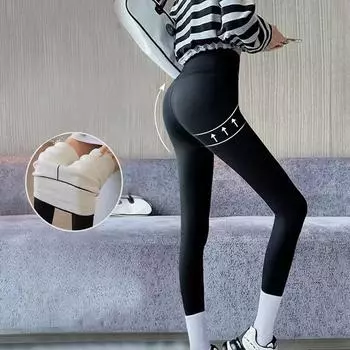 Модные повседневные удобные универсальные утолщенные овечьи шерстяные штаны для осени и зимы, теплые обтягивающие штаны для йоги M серый