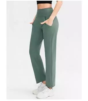 Модные повседневные удобные универсальные женские свободные штаны для йоги, двухсторонние, телесного цвета, приятные для кожи, с высокой талией, эластичные штаны для фитнеса и тренировок S