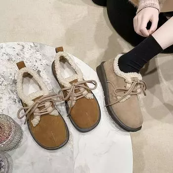 Модные повседневные женские туфли из хлопка с мягкой подошвой, дизайнерские зимние теплые туфли корейского дизайнера для женщин 35