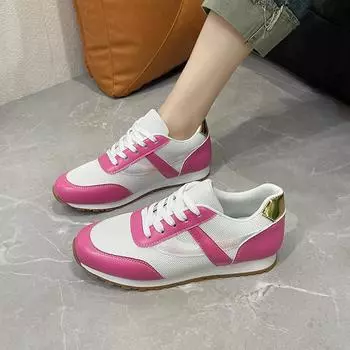 Модные повседневные женские вулканизированные кроссовки на платформе, мягкая дышащая сетка на шнуровке, женская спортивная обувь для отдыха, Zapatos Mujer 36