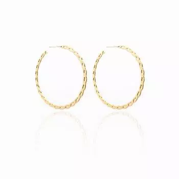 Модные преувеличенные большие круглые серьги Универсальные крестообразные золотые серьги