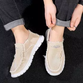 Модные принтованные парусиновые туфли мужские дышащие легкие спортивные туфли Old Beijing мужские эспадрильи мужские повседневные кроссовки 39 чёрный