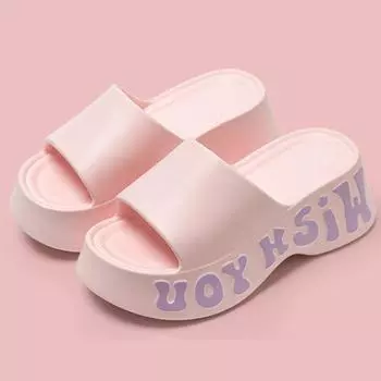 Модные принты, мягкие тапочки на танкетке, женские летние толстые подошвы, женские сандалии, пляжные нескользящие сандалии на толстой платформе 36-37