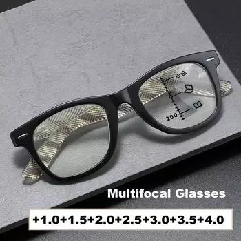 Модные прогрессивные мультифокальные очки для мужчин и женщин, унисекс, очки с блокировкой синего света, модные винтажные очки для дальнего зрения +250