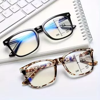 Модные прогрессивные мультифокусные очки для чтения для женщин/мужчин с блокировкой синего света +1.0
