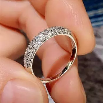 Модные простые геометрические кольца для женщин, парные кольца, свадебные обручальные кольца, ювелирные изделия, подарки 6 серебряный