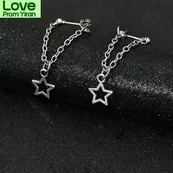 Модные простые индивидуальные серьги-подвески со звездами и пентаграммой, корейские металлические цепочки, подвески Brincos для женщин золотой