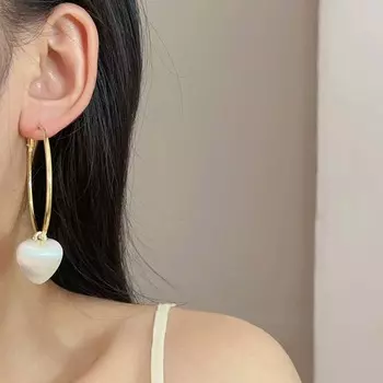 Модные простые круглые серьги-подвески с любовью, изысканные серьги, преувеличенные женские праздничные подарки на вечеринку как