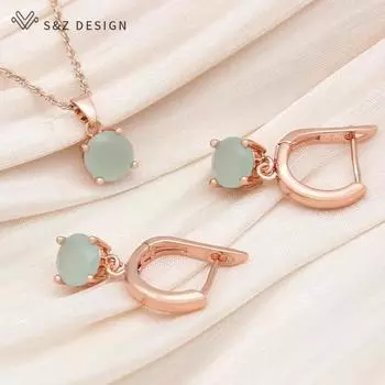 Модные простые круглые серьги с кубическим цирконием, комплекты ювелирных украшений для женщин, свадебное ожерелье с подвеской цвета розового золота, подарок