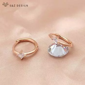 Модные простые квадратные серьги-капли с кубическим цирконием, серьги цвета розового золота для женщин и девочек, вечерние модные украшения