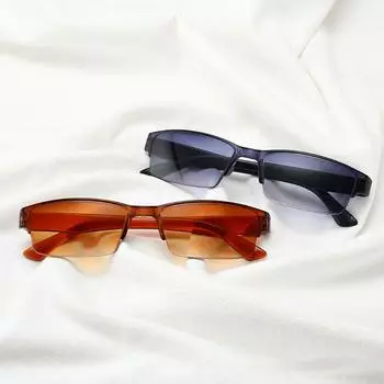 Модные простые очки для чтения без оправы с диоптриями +1,0 +1,5 +2,0 +2,5 +3,0 +3,5 +4,0 унисекс +4.0 чёрный